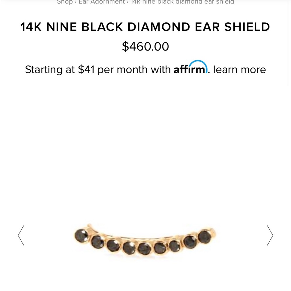 Zoe Chicco 14K Gold Ear Shield with Black Diamonds
